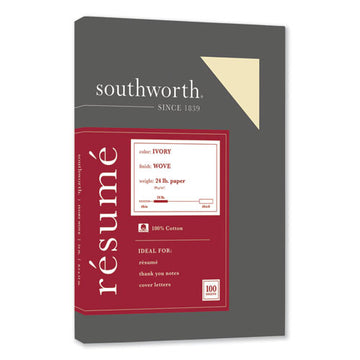 Southworth® 100% Cotton Resume Paper, 95 Bright, 32 Lb, 8.5 X 11, White, 100-pack freeshipping - TVN Wholesale